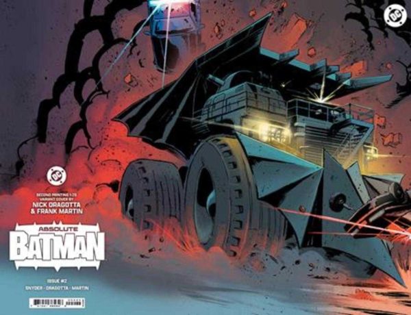 Absolute Batman (2024) # 2 (2nd Print) Cover D Nick Dragotta 1:25 Batmobile Wraparound Variant Hot on Sale - Image 2
