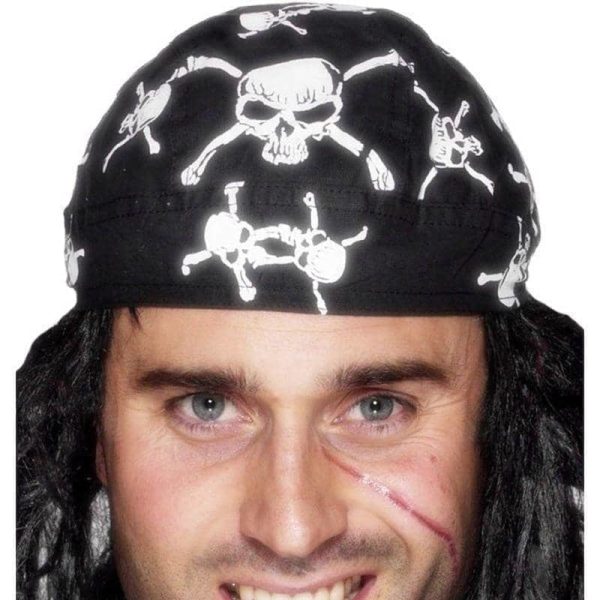 Pirate Bandana Skull and Crossbones Design Adult Black Online now