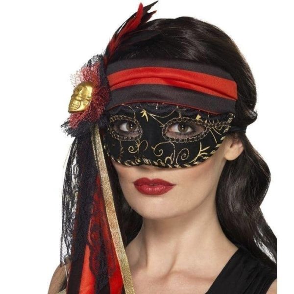 Masquerade Pirate Eyemask Adult Black Fashion