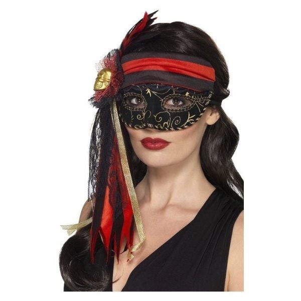 Masquerade Pirate Eyemask Adult Black Fashion - Image 2