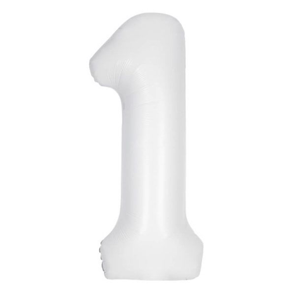 34  Giant Foil White Number Balloon Online now - Image 2