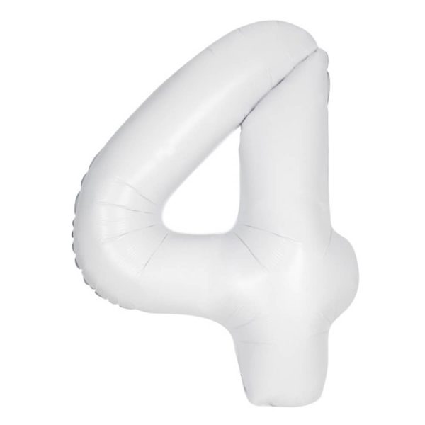 34  Giant Foil White Number Balloon Online now - Image 5