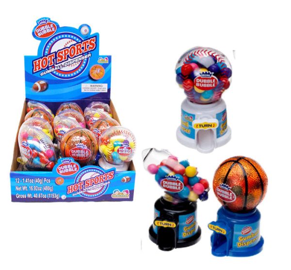 KIDSMANIA DUBBLE BUBBLE HOT SPORTS GUMBALLS DISPENSER Online now