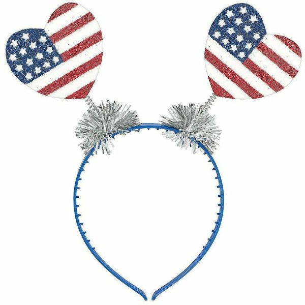 Glitter Patriotic Heart Head Bopper Online