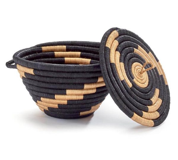 RWANDA WEAVING HOPE 7  BASKET WITH LID Cheap - Image 2