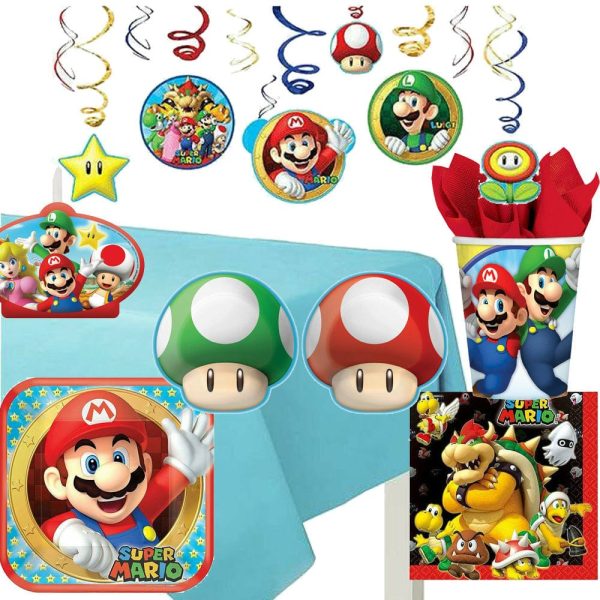 Super Mario Birthday Party Kit - 63 pcs Online Hot Sale