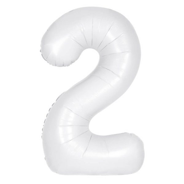 34  Giant Foil White Number Balloon Online now - Image 3