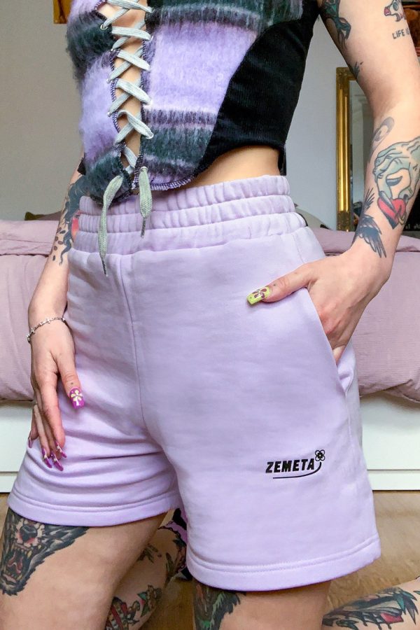 I Just Wanna Sweat Shorts Lavender Supply