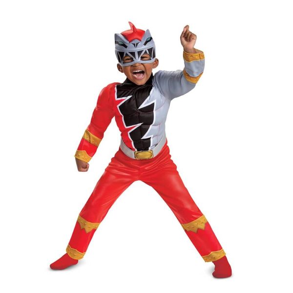 Red Ranger Dino Fury Toddler Muscle Costume on Sale