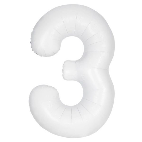 34  Giant Foil White Number Balloon Online now - Image 4