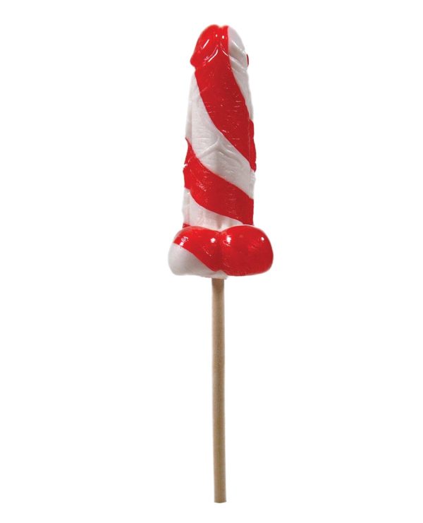 Cock Tailz Liquor Flavored Pecker Pops - Strawberry Mojito Red White Stripe Online now - Image 2