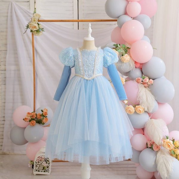 Elsa Dress Up Costume for Girls, Lightup Supply - Image 4