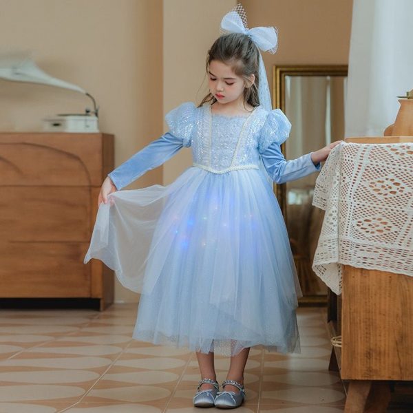 Elsa Dress Up Costume for Girls, Lightup Supply