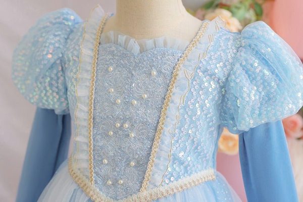 Elsa Dress Up Costume for Girls, Lightup Supply - Image 5